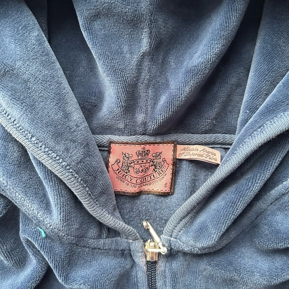 Vintage Juicy Couture Navy Blue Velour Jacket 🫐